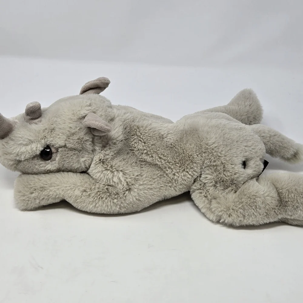 FAO SCHWARZ SET OF 2 PLUSH TOYS STUFFED ANIMAL TIGER & RHINO ADOPT A WILD PAL